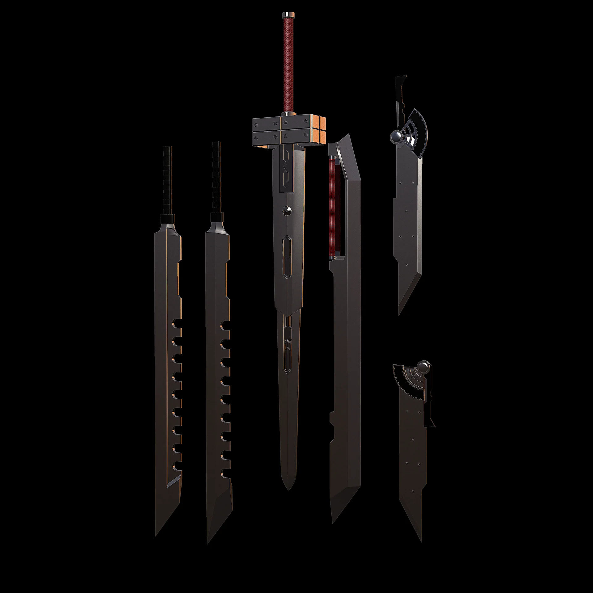 Cloud Strife Fusion Swords STL - Image 2