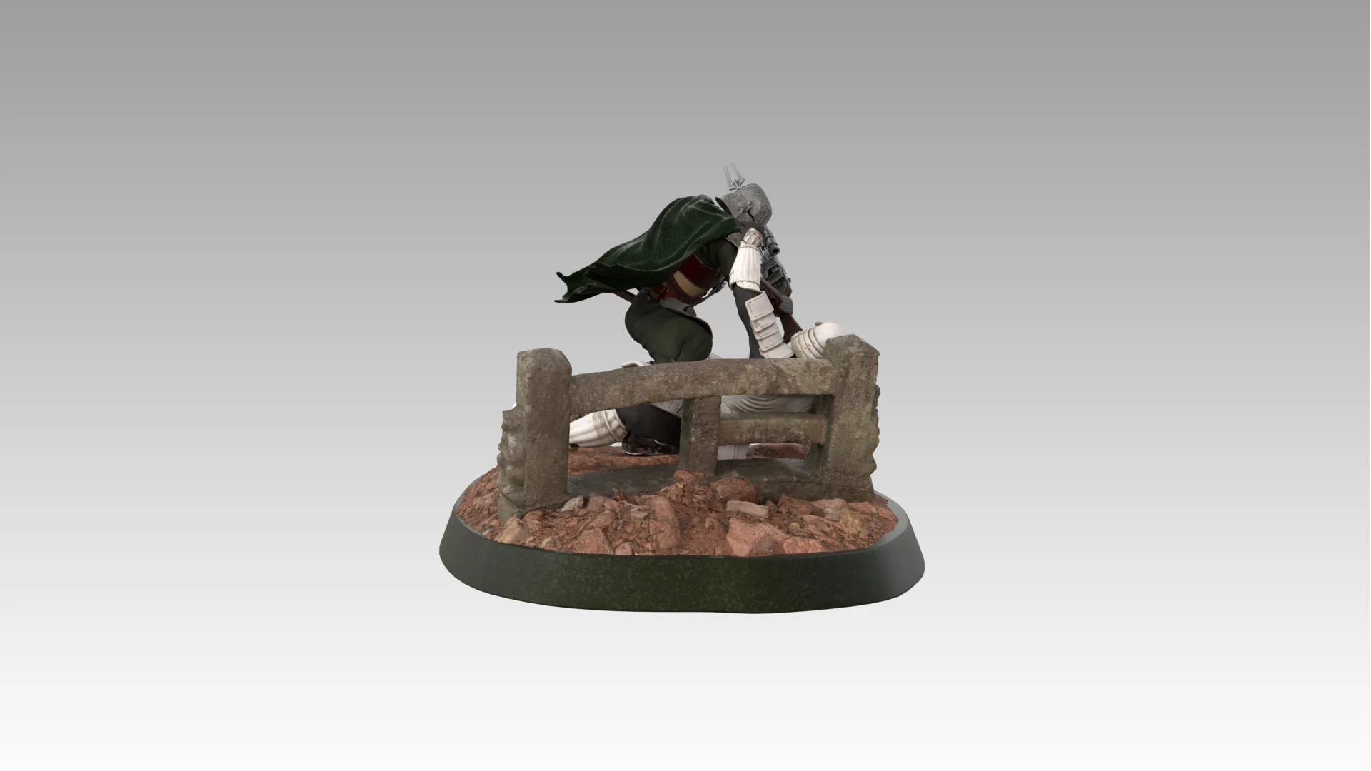 Mandalorian Samurai Statue STL - Image 11