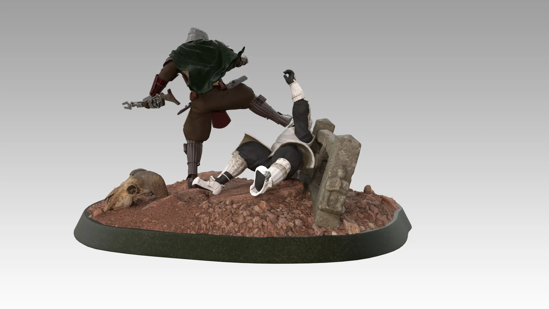 Mandalorian Samurai Statue STL - Image 16