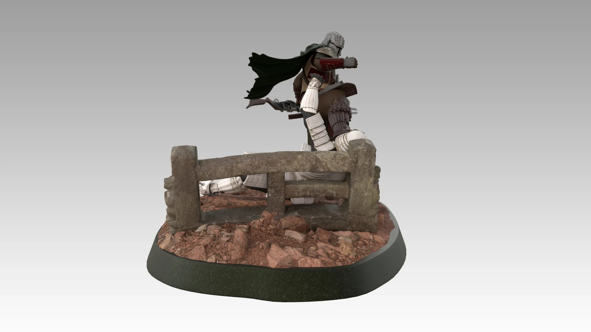 Mandalorian Samurai Statue STL - Image 17