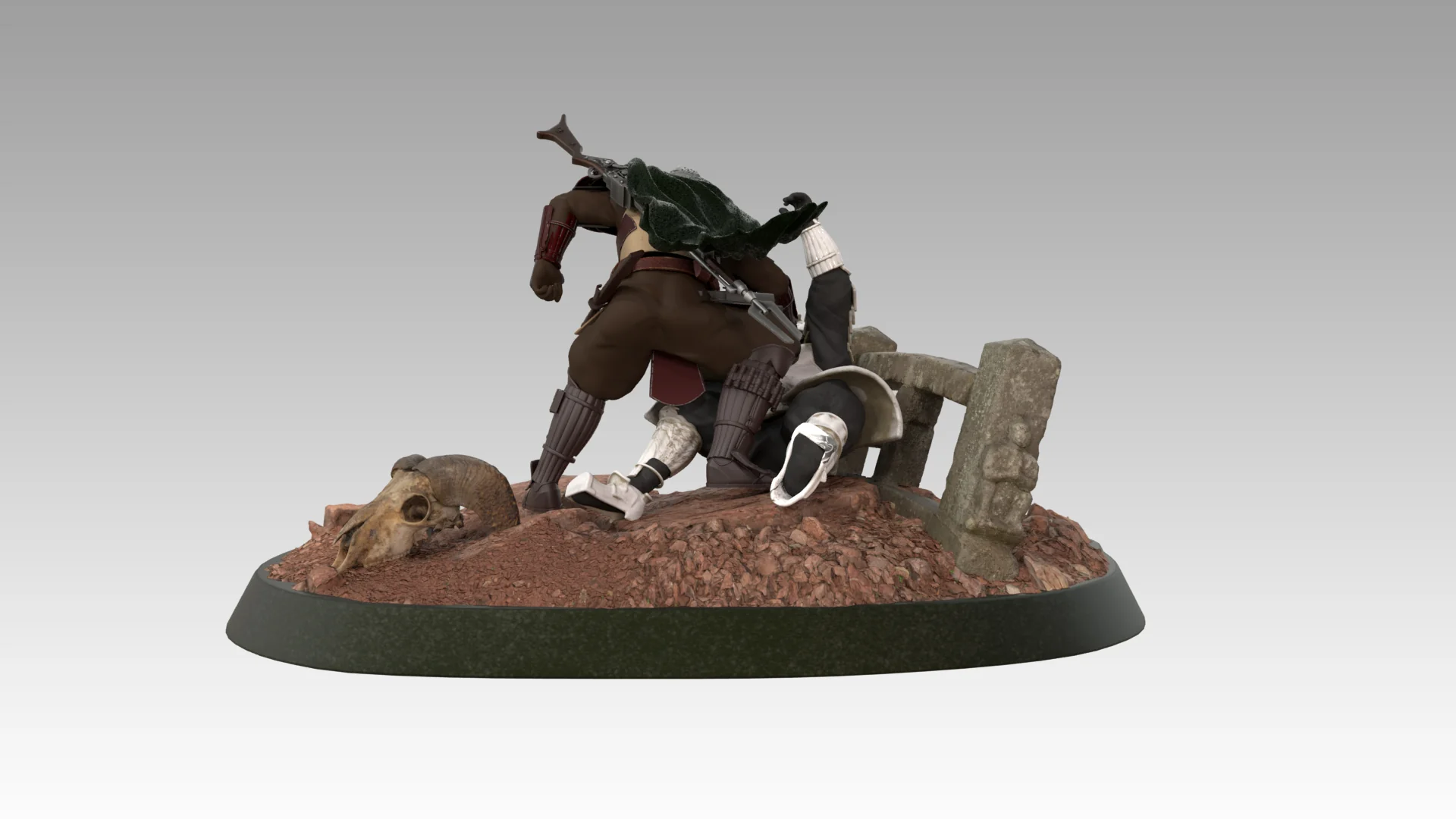 Mandalorian Samurai Statue STL - Image 4