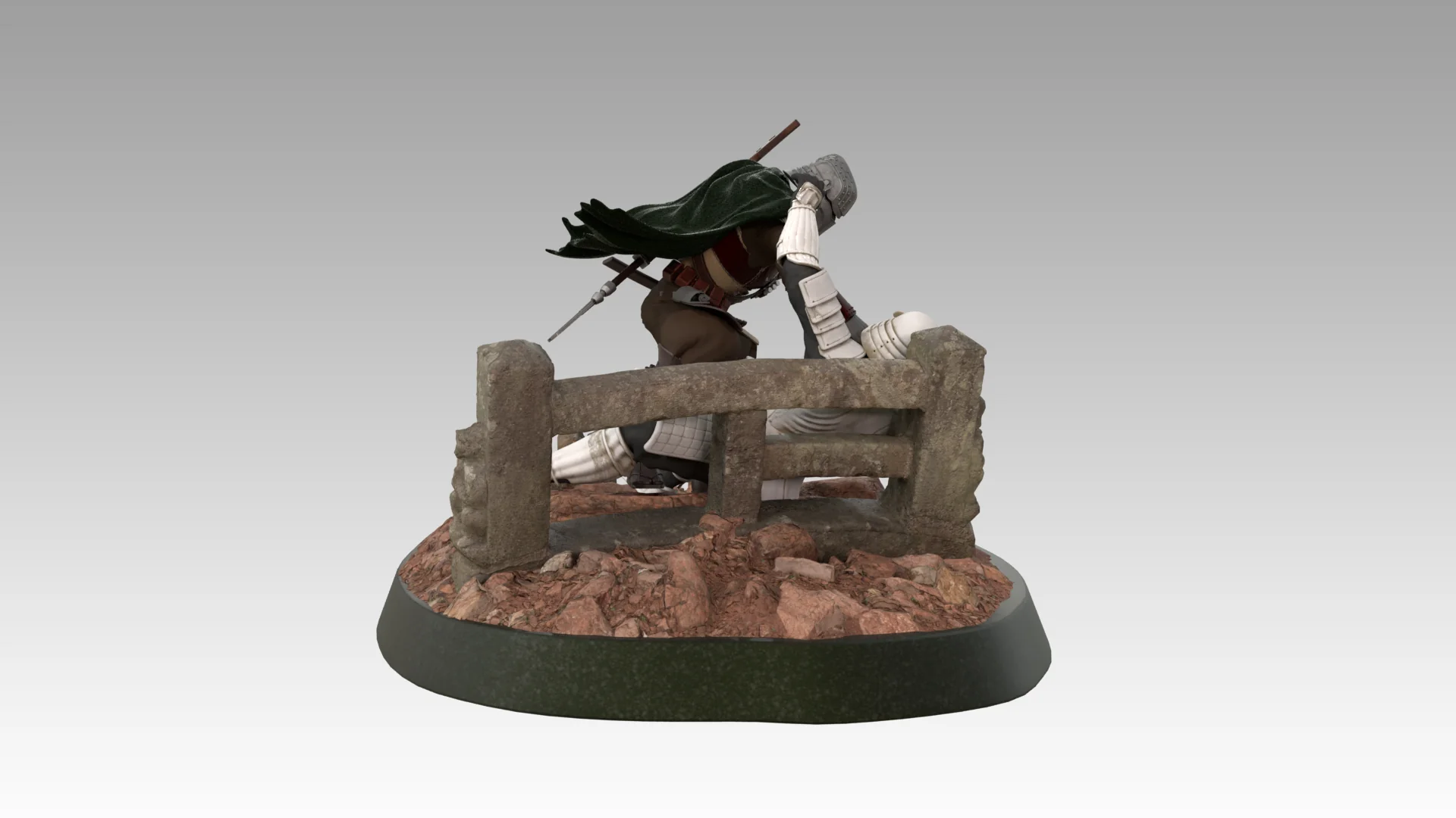 Mandalorian Samurai Statue STL - Image 5