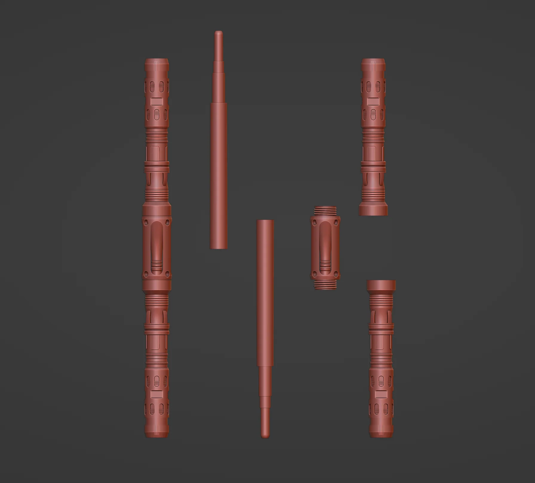 Print in Place Double Lightsaber Concept 3 - Image 5